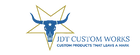 Logo of JDT Custom Works with a bull skull design on a white background