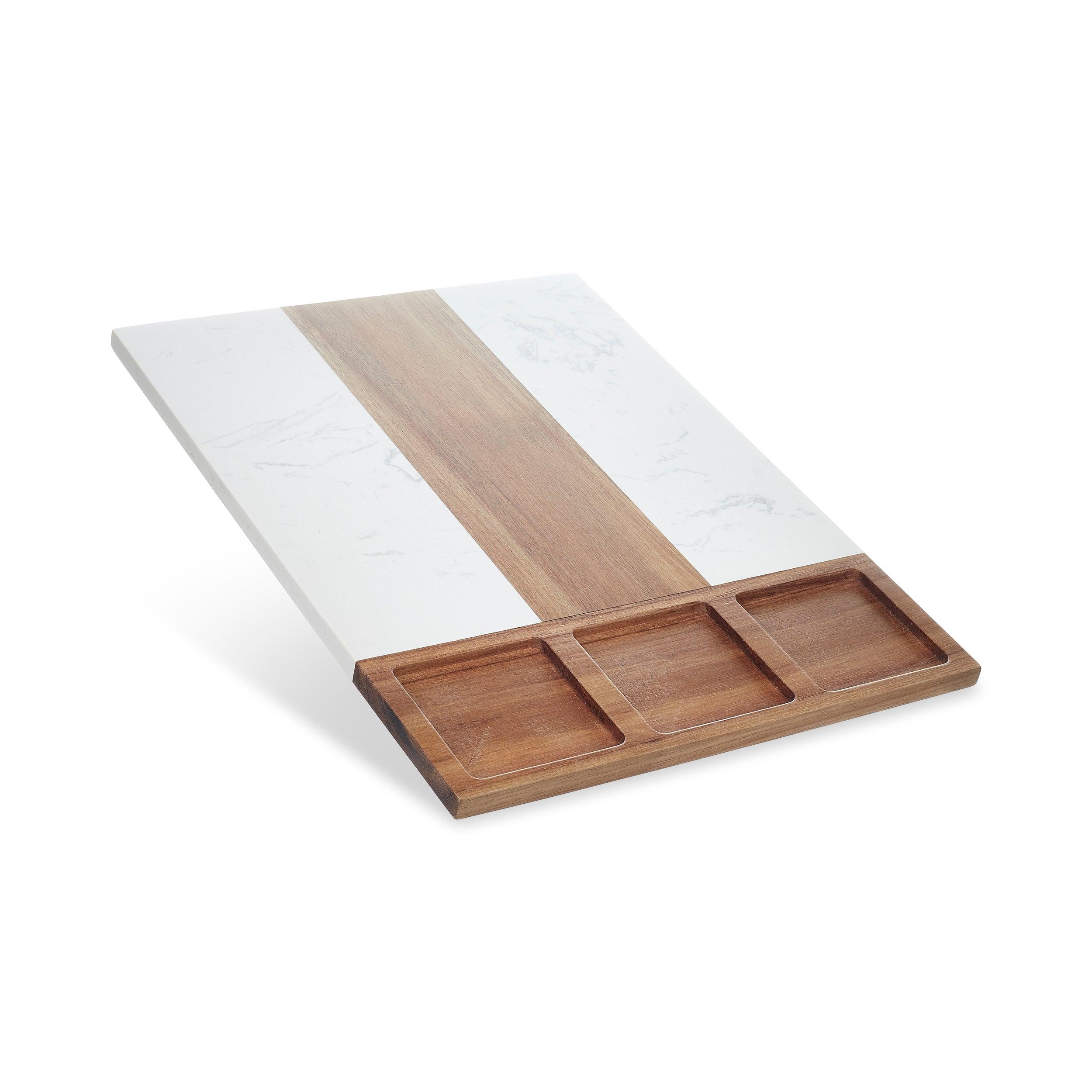 Marble & Acacia Wood Charcuterie Board – Personalized Serving Board Gift