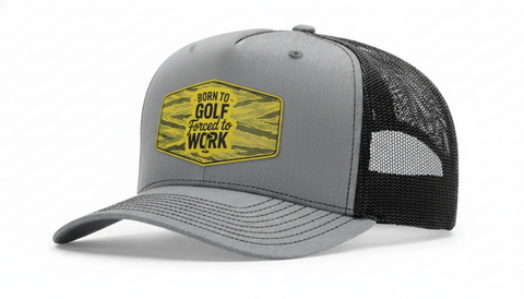 Trucker Style Patch hat - Born to Golf, Forced to Work